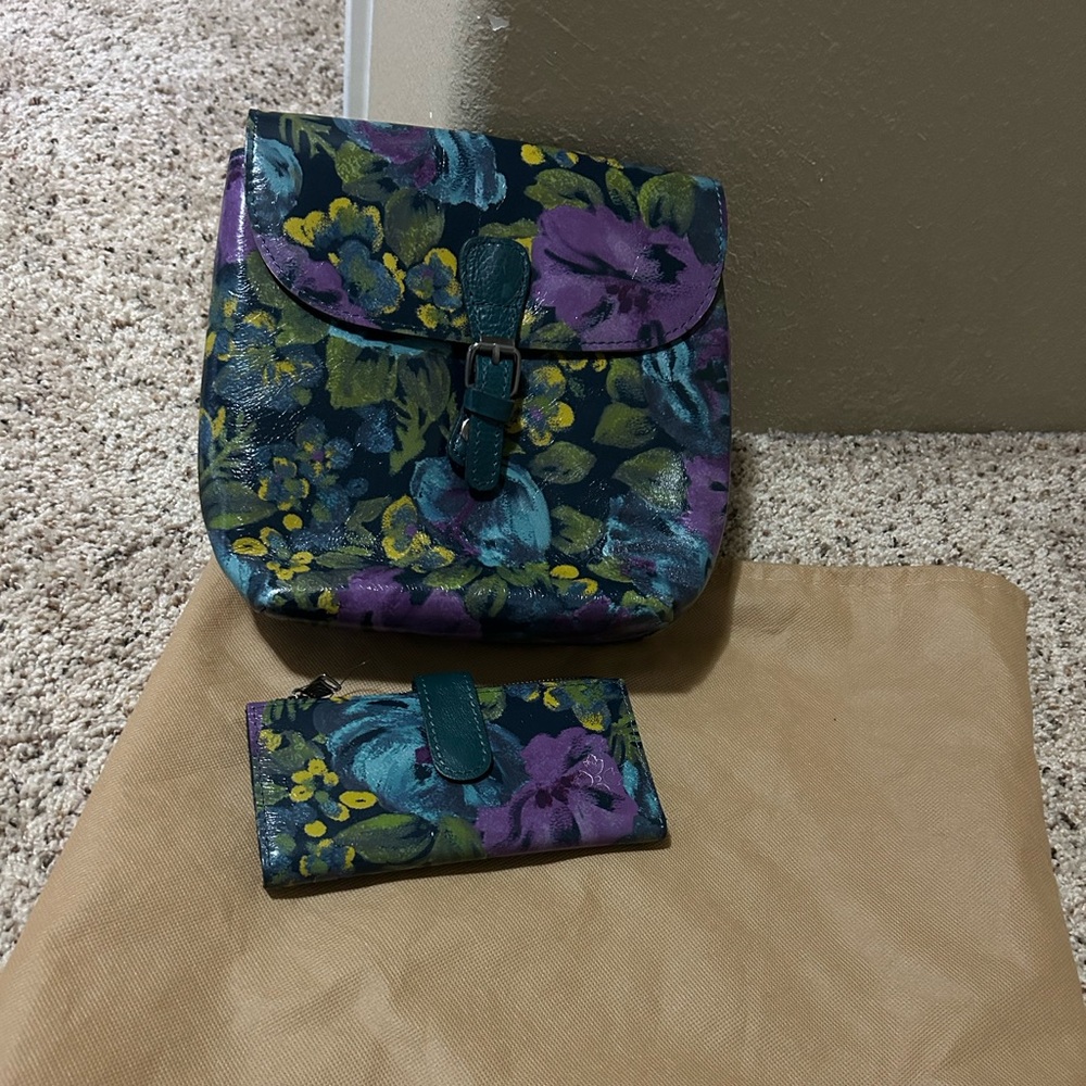 Patricia Nash backpack and matching wallet pair new